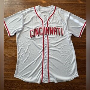 CINCINNATI REDS (CLEMENT) BASEBALL JERSEY White and Red Cincinnati jersey